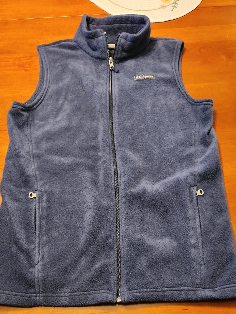 Columbia Navy Blue Fleece Zip Vest Size XL